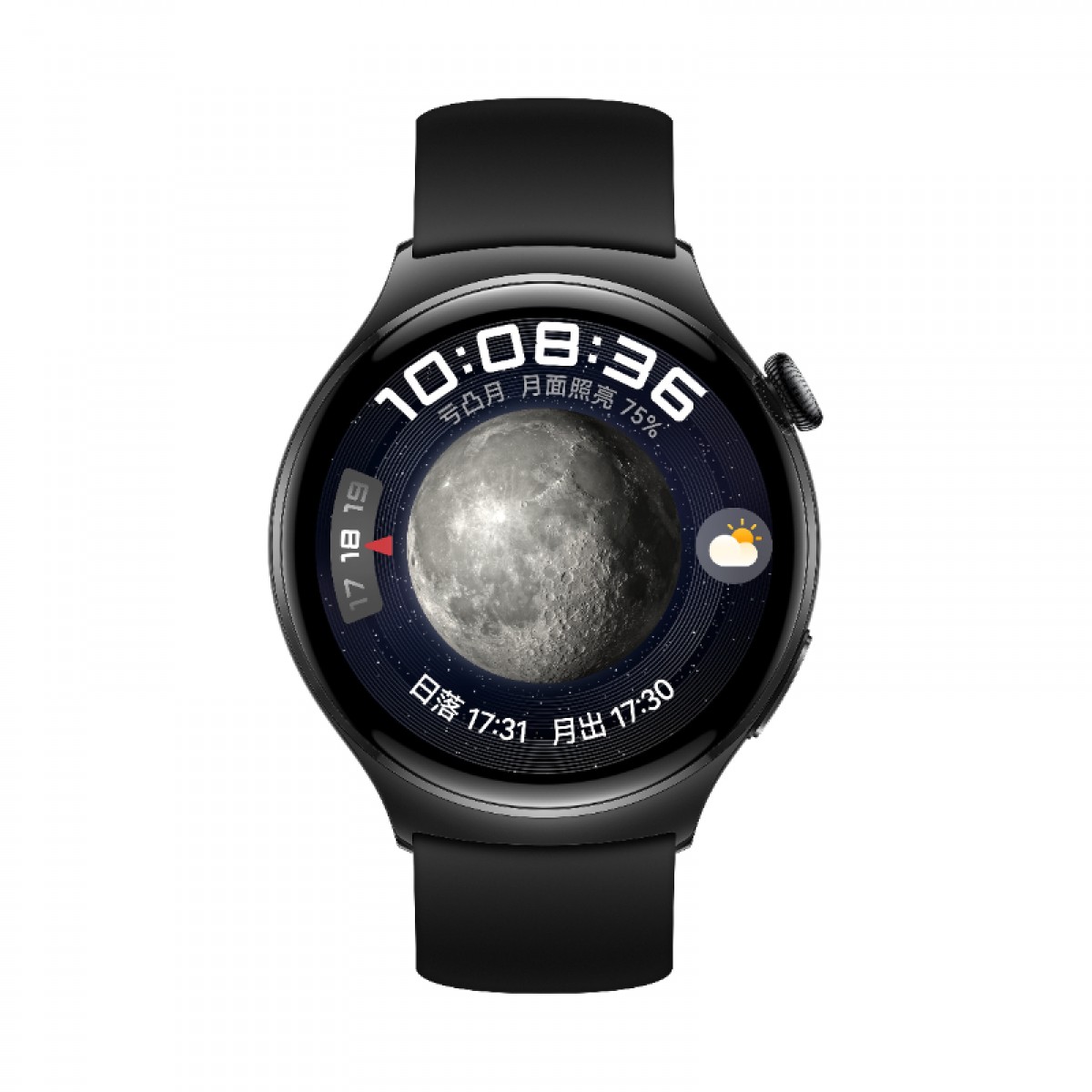 华为/HUAWEI WATCH 4 46mm 幻月黑 黑色不锈钢表壳 黑色氟橡胶表带 智能运动蓝牙手表 微信手表版 eSIM4G独立通话 高血糖风险评估研究 ECG心电分析